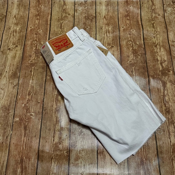 NEW LEVIS levi's 511 jean shorts size 30 SLIM white RIPPED SHREDDED - Picture 4 of 4